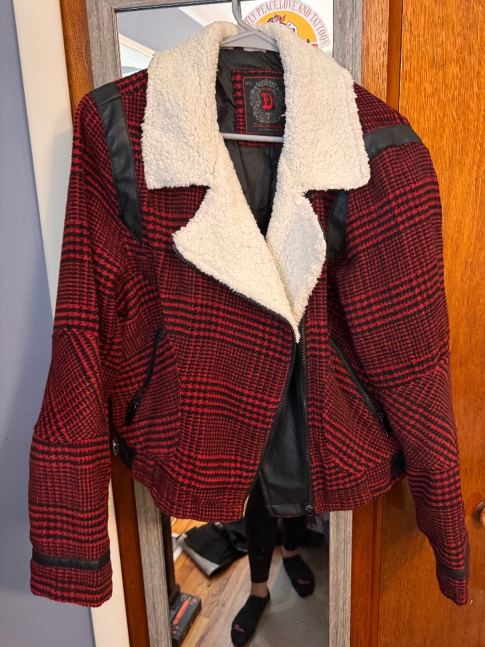 Jacket with plush collar